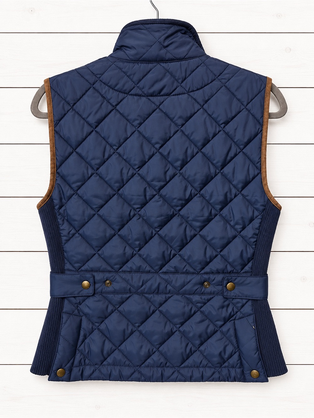 Ralph Lauren Sport Quilted Vest Medium Genuine Suede Equestrian Preppy - Picture 4 of 12